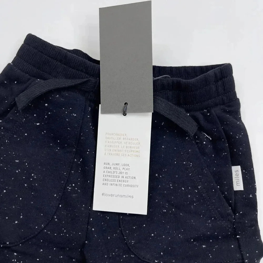 Miles Baby Knit Joggers Black Speckled White 12M NWT - Picture 5 of 6